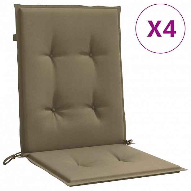 vidaXL Podušky na židli nízké opěradlo 4 ks taupe melanž 100x50x4 cm