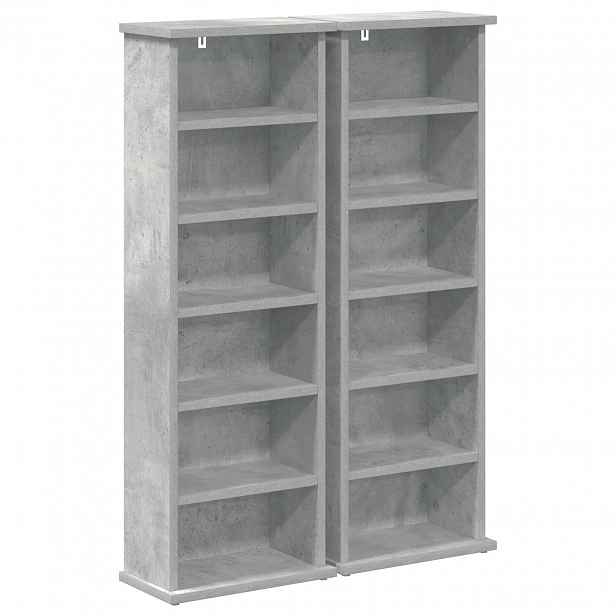 vidaXL CD skříň 2 ks Betonově šedá 60 x 17 x 92 cm Kompozitní dřevo