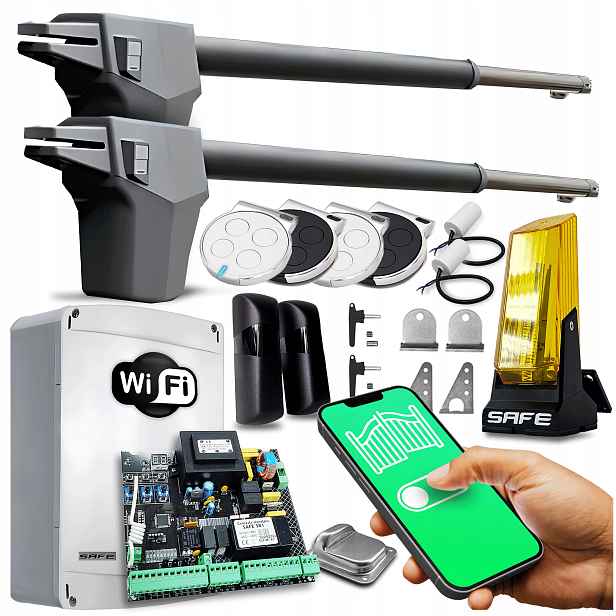 Set Pohon pro Dvojkřídlovou bránu 7 m Wifi lampa Automat pohon ovladače