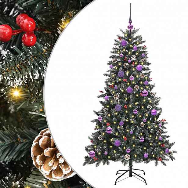 vidaXL Umělý vánoční stromeček Zelená 150 cm PVC, plast a ocel