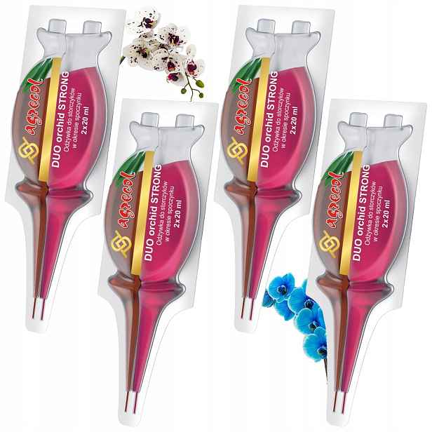 4x Kapátko Hnojivo 2v1 pro orchideje Duo Orchid Strong Agrecol 40 ml