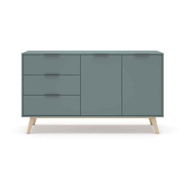 Komoda šedozelená 140x81x40 cm Pisco – Marckeric
