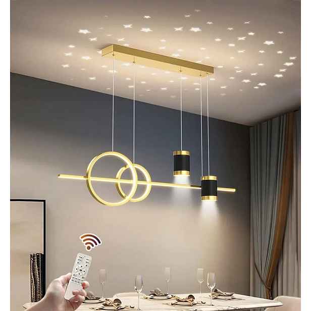Lustr Moderní závěsná Led lampa Zlatá