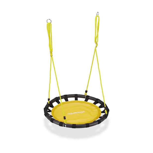Relaxdays HOUPAČKA Žlutá hnízdová kulatá 80 cm nastavitelná výška
