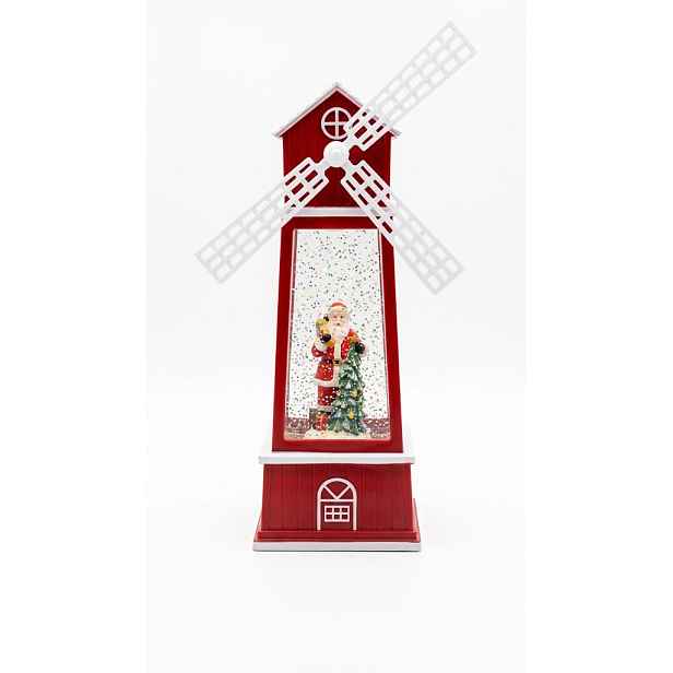 Vánoční větrník Lampa Sněhová koule Mikuláš 30 cm