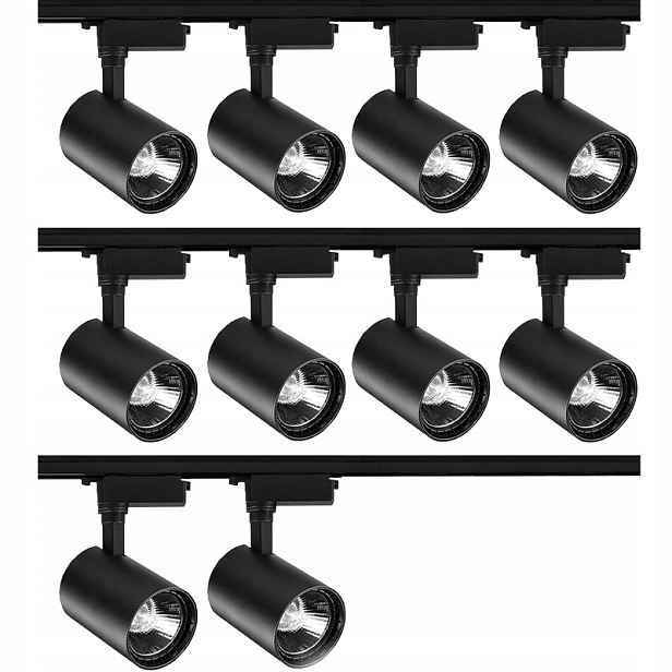 10 X Led Reflektorové Svítidlo S Nastavitelnou Stropní Lištou Kabel