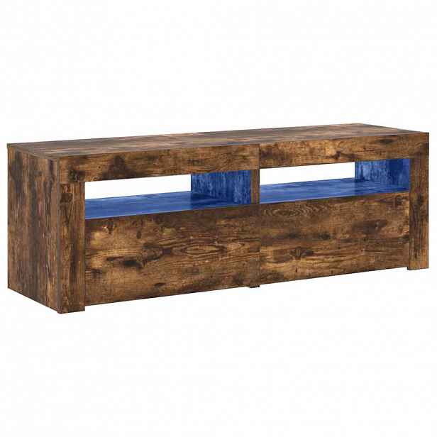 vidaXL TV skříňka s LED osvětlením kouřový dub 120 x 35 x 40 cm