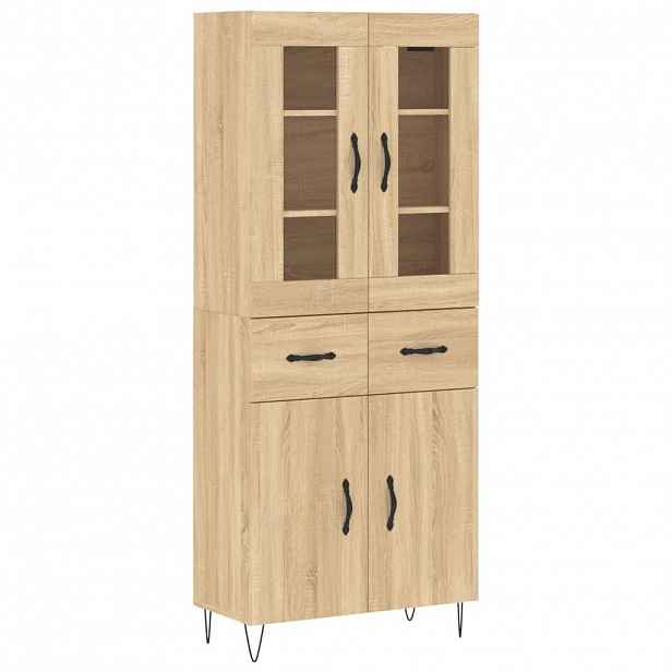 vidaXL Skříň highboard dub sonoma 69,5 x 34 x 180 cm kompozitní dřevo