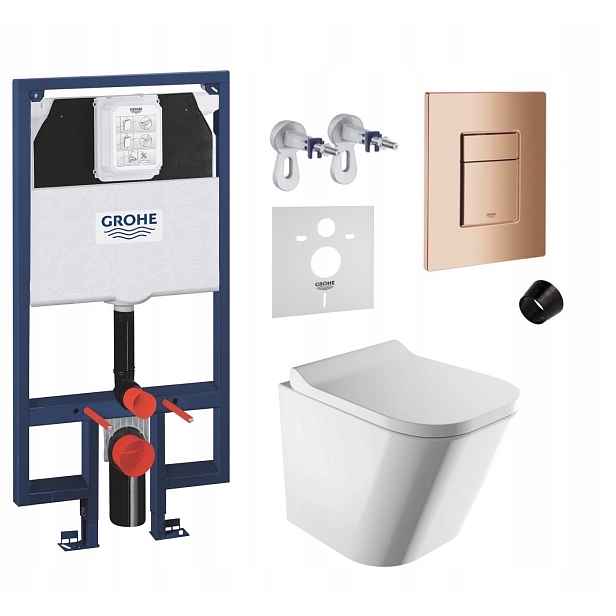7v1 Podomítkový Wc set s podstavcem Grohe Slim Wc mísa Rim Omnires tlačítko