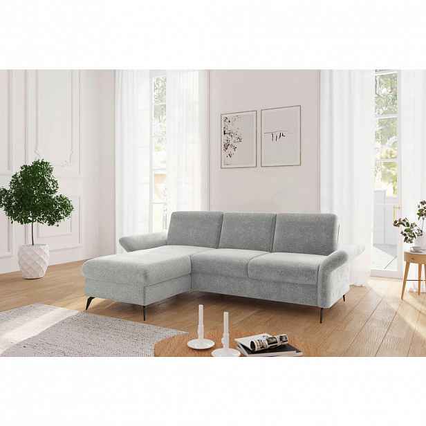 Sit & More ROHOVÁ SEDAČKA, textil, světle šedá