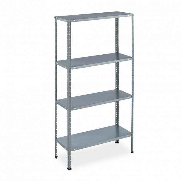 Relaxdays REGÁL Stříbrný pozinkovaná ocel 4-policový 145 cm