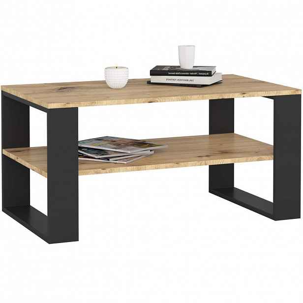 RAUMHIRSCH FURNITURE KONZOLOVÝ STOLEK dub Artisan, černý 45/92/53