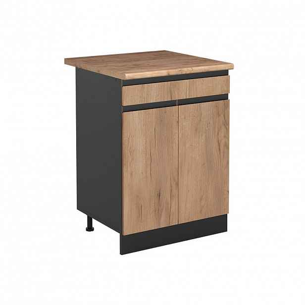 Vicco SPODNÍ SKŘÍŇKA KUCHYŇSKÉ LINKY R-Line, Zlatý mocný dub/Antracit, 60 cm se zásuvkou pracovná doska Dub Goldkraft