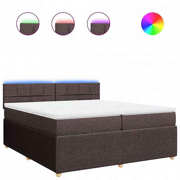 vidaXL Box spring postel s matrací tmavě hnědá 200x200 cm textil