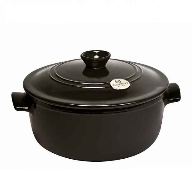 Emile Henry Hrnec kulatý s poklicí - 24 cm / 4 l, pepřová 794540