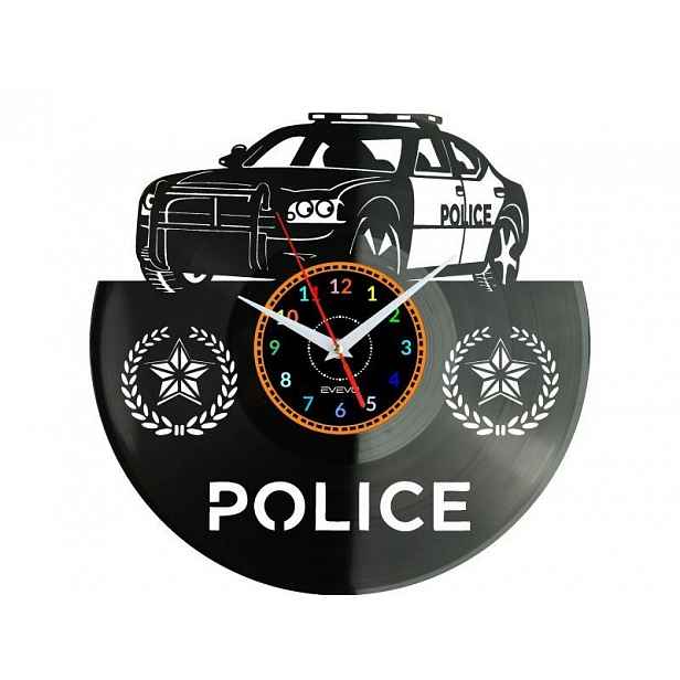 Policejní nástěnné hodiny Vinylová deska Moderní dekorativní jako Dárek k narození