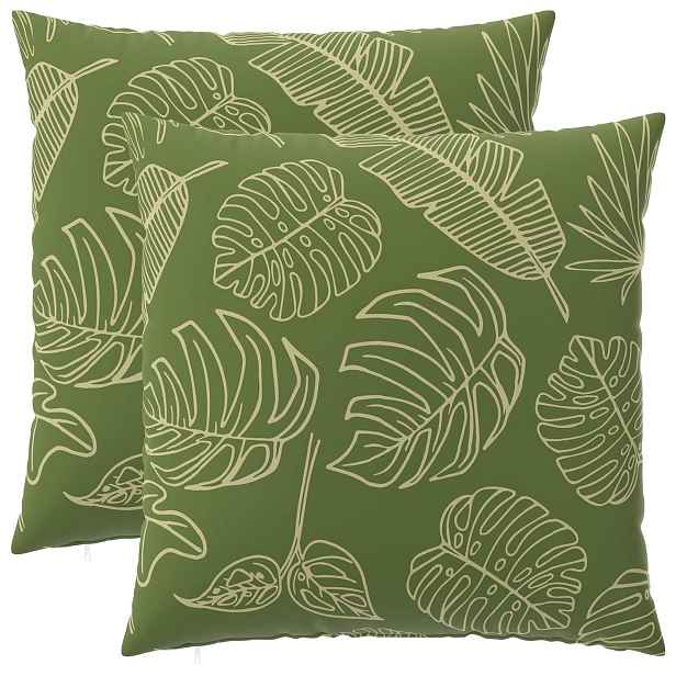 vidaXL Polštář 2 ks HEERLEN Listový design 80 x 80 cm Polyester