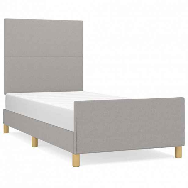 vidaXL Rám postele bez matrace světle šedá 80 x 200 cm textil