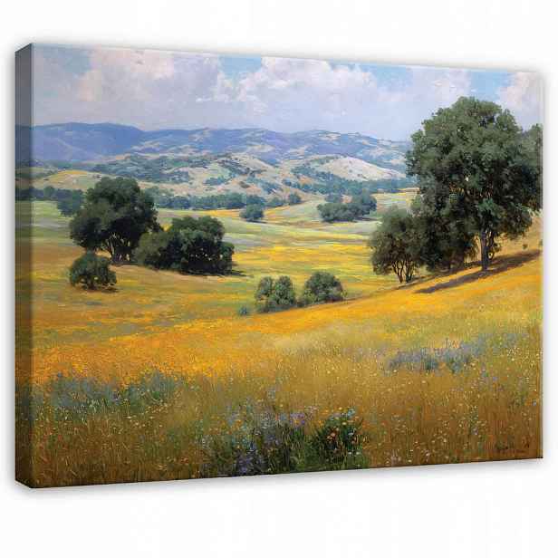 Wallarena PLÁTNO Krajina Polní zeleň 120x80 cm