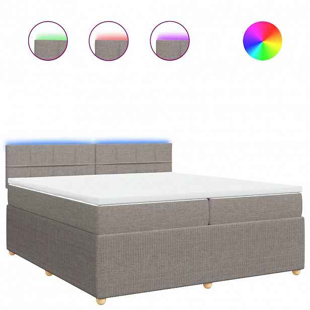 vidaXL Box spring postel s matrací taupe 200x200 cm textil