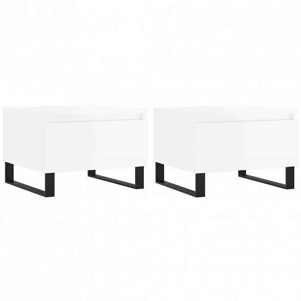 vidaXL Konferenční stolky 2 ks lesklé bílé 50x46x35cm kompozitní dřevo