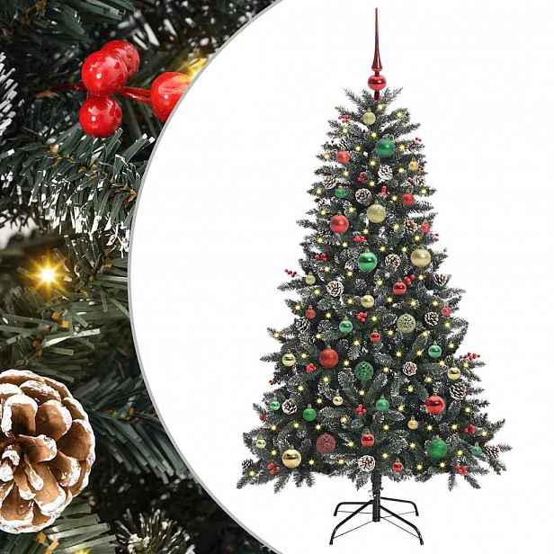 vidaXL Umělý vánoční stromeček Zelená 150 cm PVC, plast a ocel