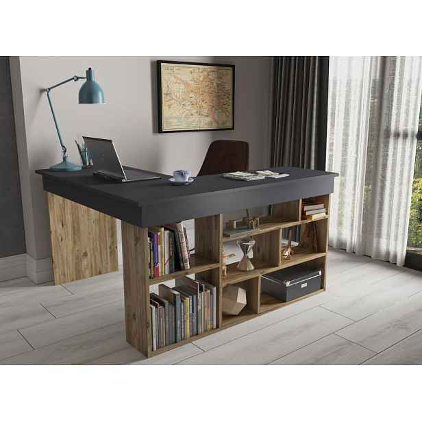 Kancelářský stůl, 120 x 72 x 40 cm, antracit, borovice