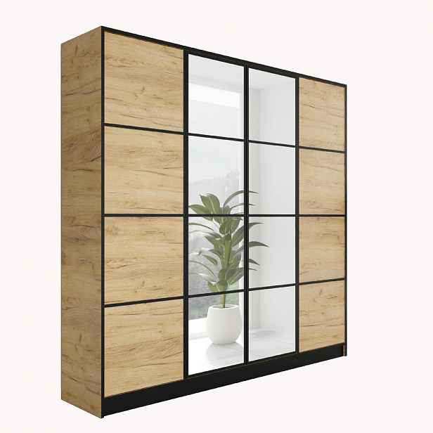 Kier Furniture ŠATNÍ SKŘÍŇ EDEN 4D v2 - 206,4x205x39 cm - Dub Craft