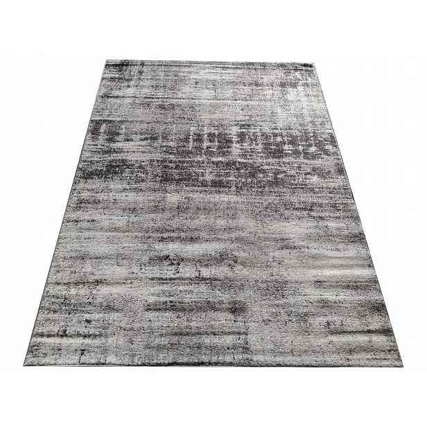Koberec do obývacího pokoje 200 x 300 cm, vzor beton, mramor, šedo krémová barva, plyš