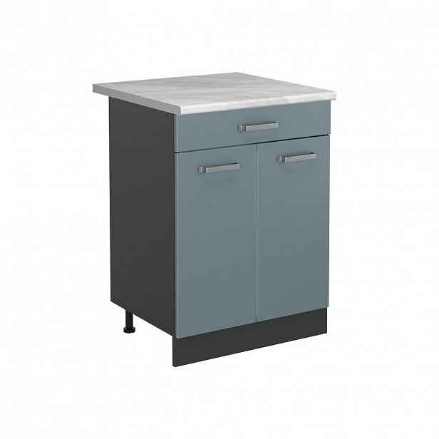 Vicco SPODNÍ SKŘÍŇKA KUCHYŇSKÉ LINKY R-Line, Modrošedá/Antracit, 60 cm se zásuvkou pracovná doska Mramor
