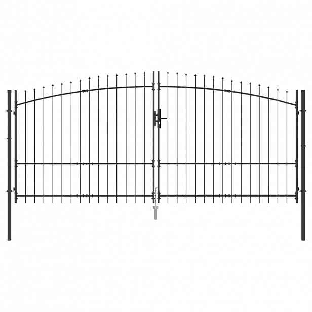 vidaXL Dvojitá brána WOERDEN 400 x 224,5 cm Ocel Šedá Zamykatelné