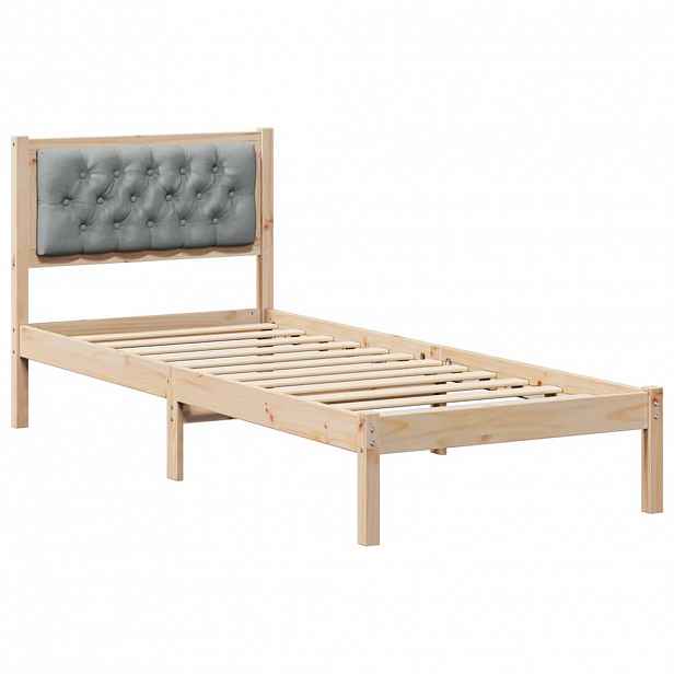 vidaXL Rám postele s čelo Světle šedá 80 x 200 cm Masivní borové dřevo