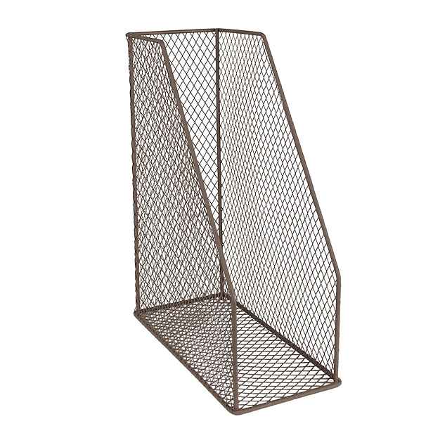 Hnědý drátěný pořadač na časopisy  - 23*11*30 cm Clayre & Eef