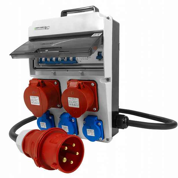 Stavební rozvaděč 3x230V 32A 16A 400V Elektrická rozvodná skříň