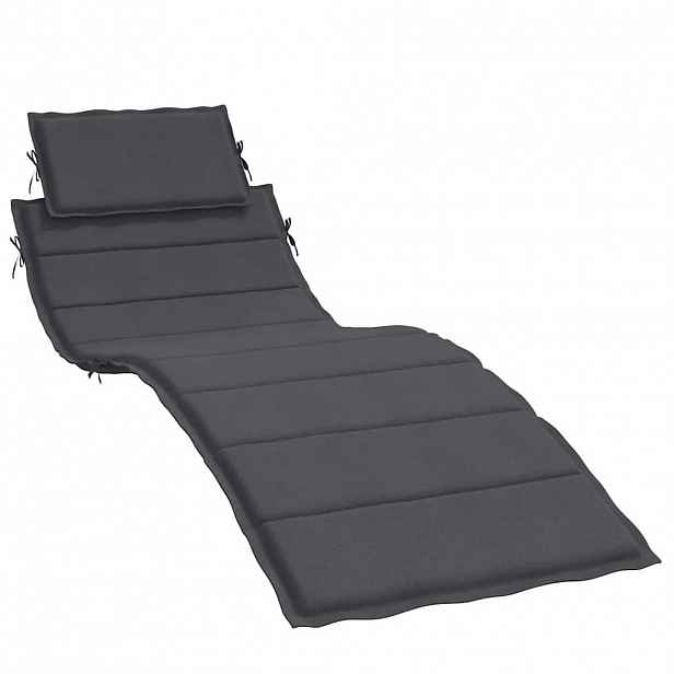 vidaXL Poduška na lehátko antracitová melanž 186x58x4 cm textil
