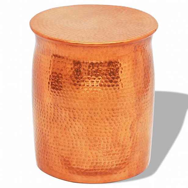 vidaXL Tepaná hliníková stolička / odkládací stolek barva mědi/mosazi