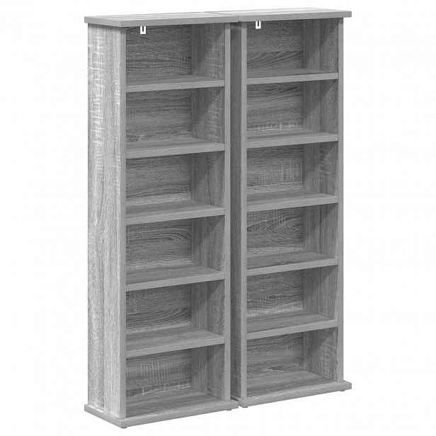 vidaXL CD skříň 2 ks Šedý Sonoma 60 x 17 x 92 cm Kompozitní dřevo