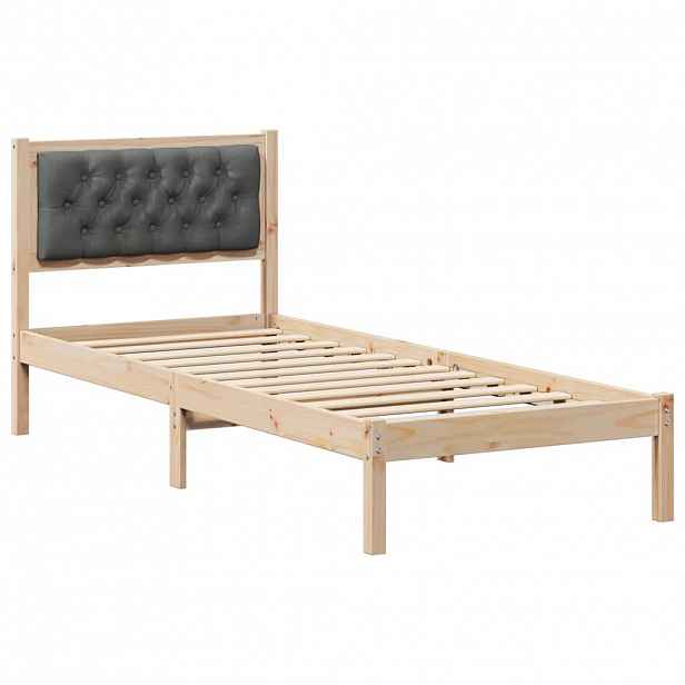 vidaXL Rám postele s čelo Tmavě šedá 80 x 200 cm Masivní borové dřevo