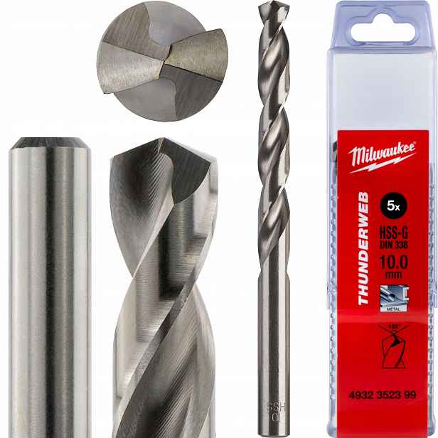 Vrtáky do kovu Milwaukee 10 mm 5 ks Hss-g Thunderweb
