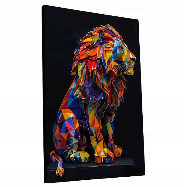 Obraz na plátně Barevný Lev v Moderním Stylu pro dům, pokoj, obývací pokoj 60x90