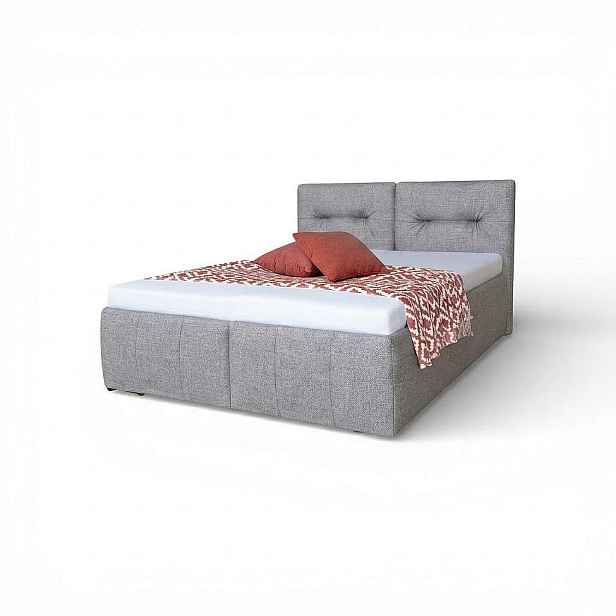 Kasvo postel INEZ 2 180 cm + plynové vzpěry PW 11 světle šedá