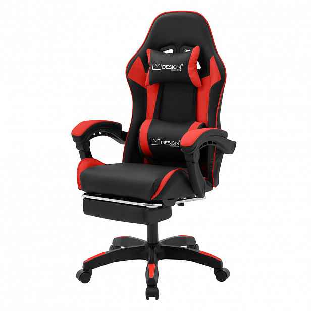 ML-DESIGN HERNÍ ŽIDLE černá-červená z umělé kůže