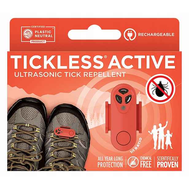 Tickless Active – Ultrazvuková ochrana proti klíšťatům, klíšťata, červená