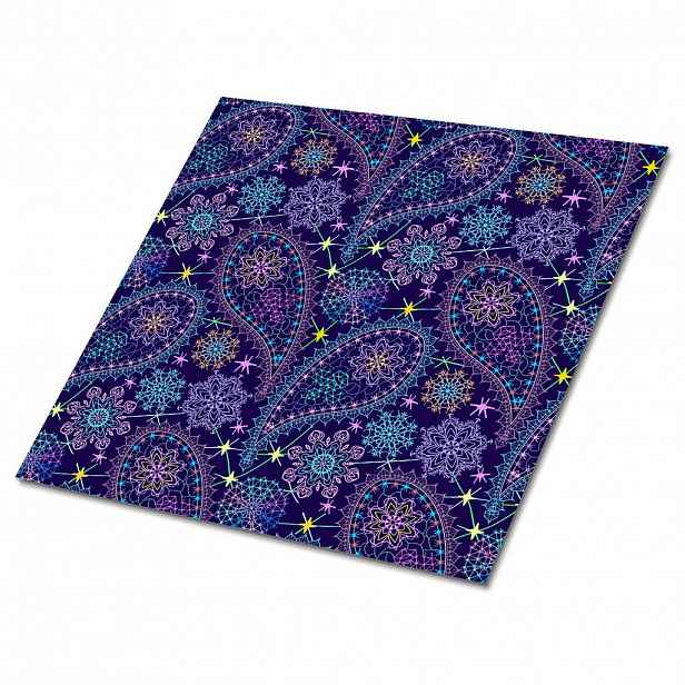 TULUP SAMOLEPICÍ OBKLADY NA STĚNU 9 ks 30x30 cm Paisley vzor