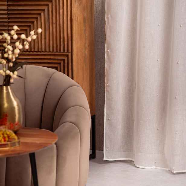 Záclona B2 Essentials Bílá S Perlami Na Kolečkách 140x250 cm Homla