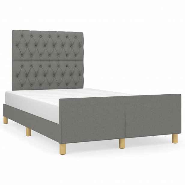 vidaXL Rám postele bez matrací tmavě šedá 120x190 cm textil