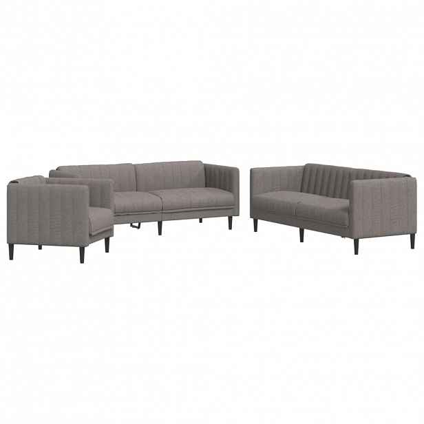 vidaXL 3dílná sedací souprava taupe textil