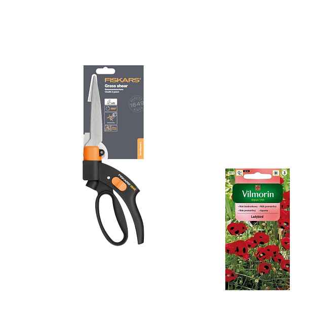 Fiskars Servo GS42 Nůžky na stříhání trávy +dárek semena