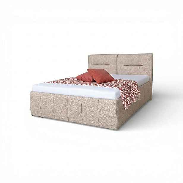 Kasvo postel INEZ 2 180 cm + plynové vzpěry PW 2 krémová