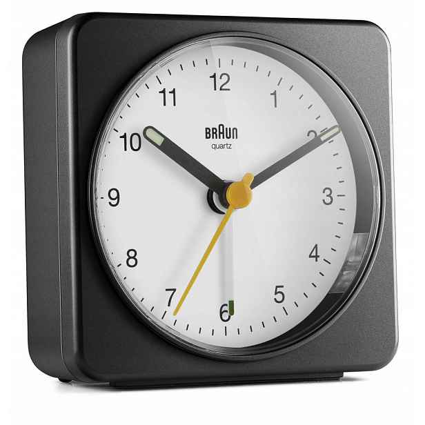 Klasický Budík Braun BC03BW Alarm Zdřímnutí Podsv